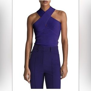 Reiss Lily Rib-Knit Halter Top